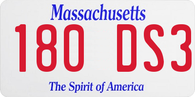 MA license plate 180DS3