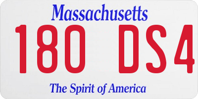 MA license plate 180DS4