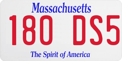 MA license plate 180DS5