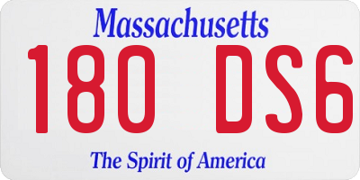 MA license plate 180DS6