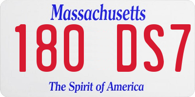 MA license plate 180DS7