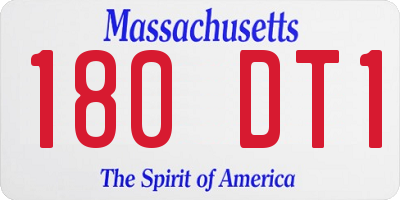 MA license plate 180DT1