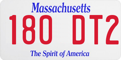 MA license plate 180DT2