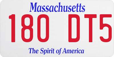 MA license plate 180DT5