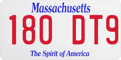 MA license plate 180DT9