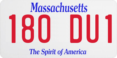 MA license plate 180DU1
