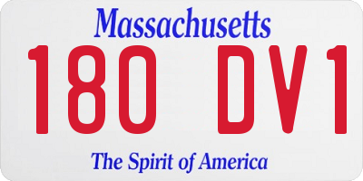 MA license plate 180DV1