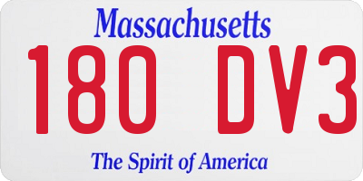 MA license plate 180DV3