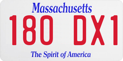 MA license plate 180DX1