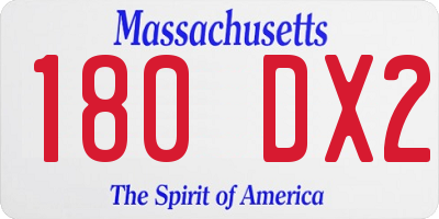 MA license plate 180DX2