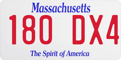 MA license plate 180DX4