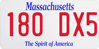 MA license plate 180DX5