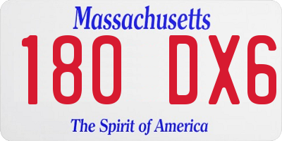 MA license plate 180DX6