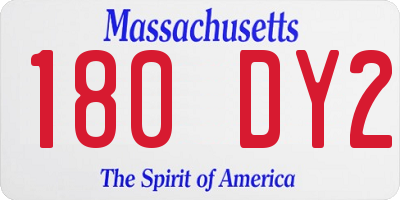 MA license plate 180DY2