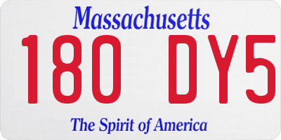 MA license plate 180DY5