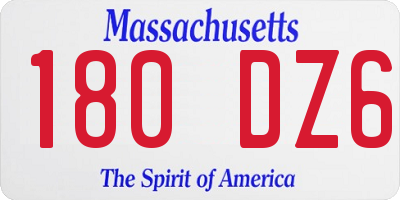 MA license plate 180DZ6