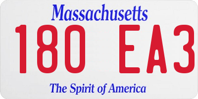 MA license plate 180EA3