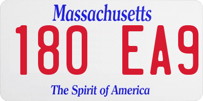 MA license plate 180EA9