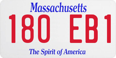 MA license plate 180EB1