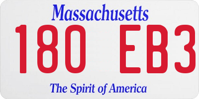 MA license plate 180EB3