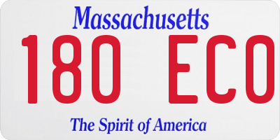 MA license plate 180EC0