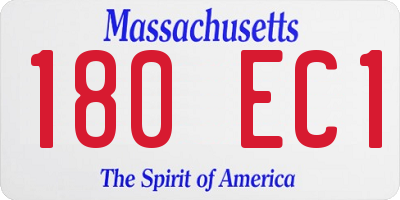 MA license plate 180EC1