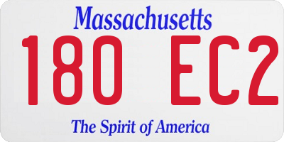 MA license plate 180EC2
