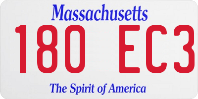 MA license plate 180EC3