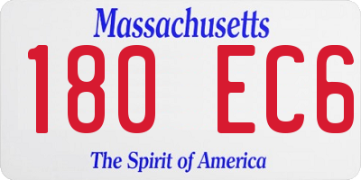 MA license plate 180EC6