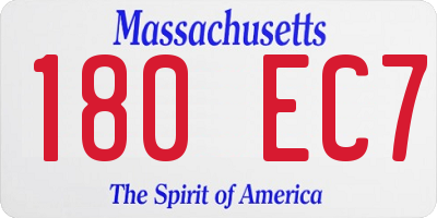 MA license plate 180EC7