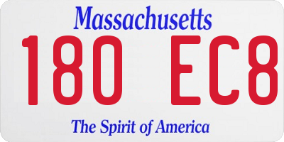 MA license plate 180EC8
