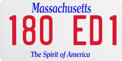 MA license plate 180ED1