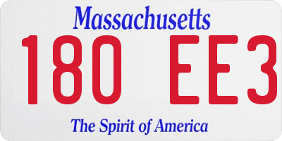MA license plate 180EE3