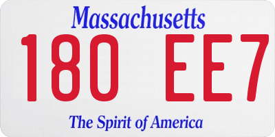 MA license plate 180EE7
