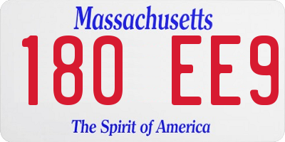 MA license plate 180EE9
