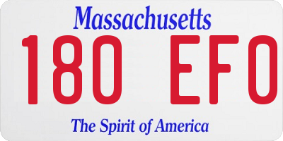 MA license plate 180EF0