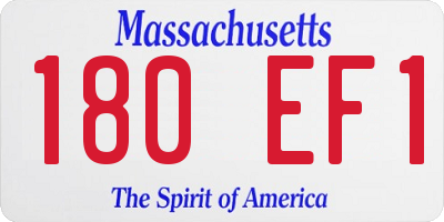 MA license plate 180EF1