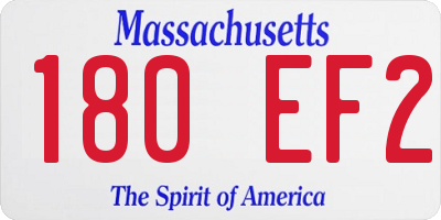 MA license plate 180EF2