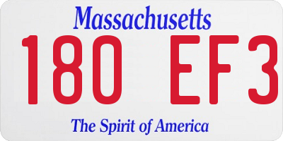 MA license plate 180EF3