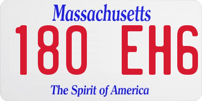 MA license plate 180EH6