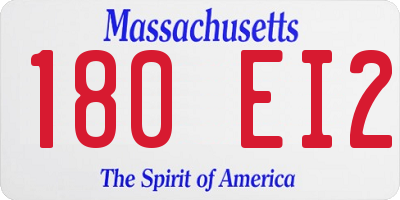 MA license plate 180EI2