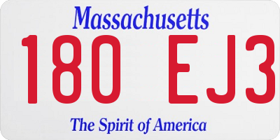 MA license plate 180EJ3