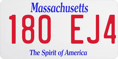 MA license plate 180EJ4