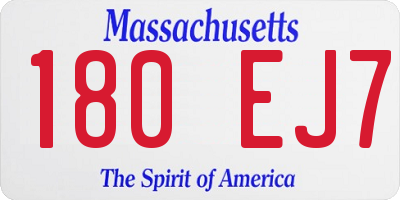 MA license plate 180EJ7