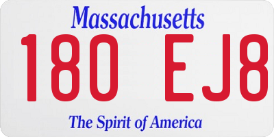 MA license plate 180EJ8