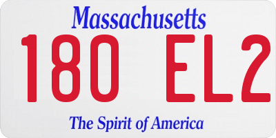 MA license plate 180EL2
