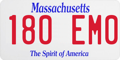 MA license plate 180EM0