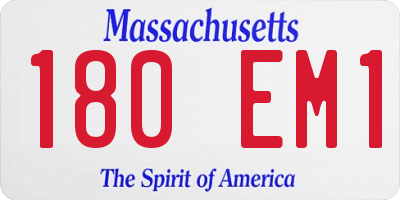 MA license plate 180EM1