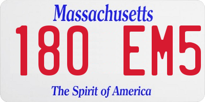 MA license plate 180EM5