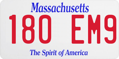 MA license plate 180EM9